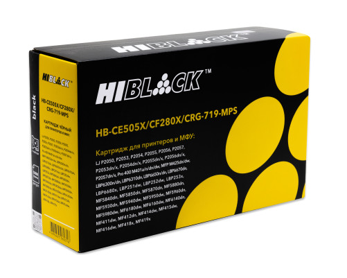 Картридж Hi-Black (HB-CE505X/CF280X/CRG-719-MPS) для HP LJ P2055/P2050/M401/M425/Can 719, (10000 стр.)