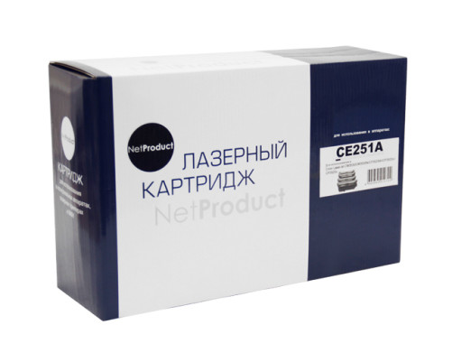 Картридж NetProduct для HP CLJ CP3525/CM3530, Восстановленный, голубой (7000 стр.)