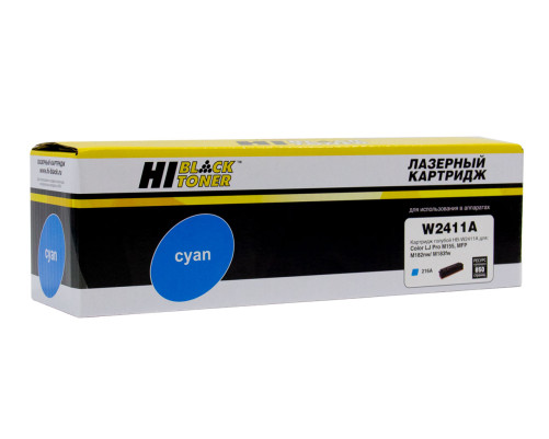 Картридж Hi-Black (HB-W2411A) для HP CLJ Pro M155a/MFP M182n/M183fw, голубой (850 стр.) без чипа