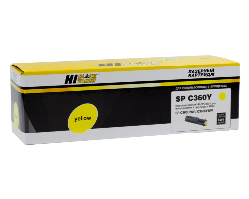 Тонер-картридж Hi-Black (HB-SPC360Y) для Ricoh Aficio SPC360DNw/SFNw/SNw/SPC361SFNw, желтый (5000 стр.)