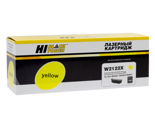 Картридж Hi-Black (HB-W2122X) для HP CLJ Enterprise M554dn/555DN/555x/578f/578DN, желтый (10000 стр.) без чипа