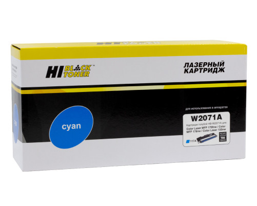 Тонер-картридж Hi-Black (HB-W2071A) для HP CL 150a/150nw/MFP178nw/179fnw, 117A, голубой (700 стр.)