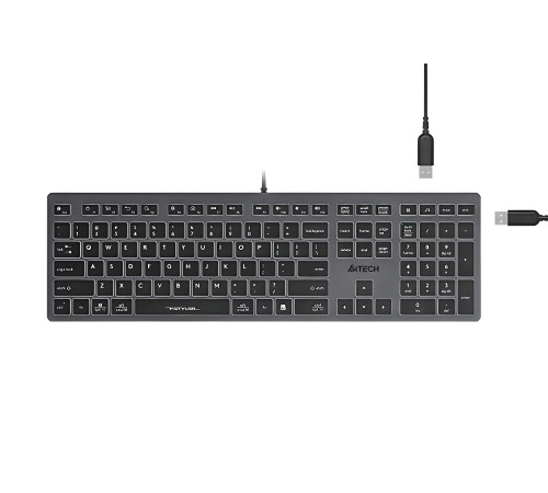 Клавиатура проводная A4Tech Fstyler FX60H, серый