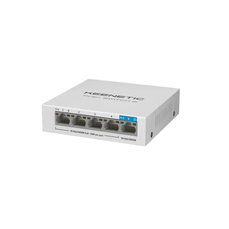 коммутатор Keenetic PoE+ Switch 5 (KN-4610), (L2) 5x1Гбит/с 4PoE+ 60W Коммутатор неуправляемый