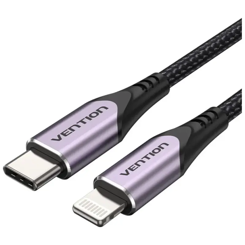 Кабель Vention USB 2.0 CM/Lightning 8M для iPad/iPhone - 1м. Фиолетовый