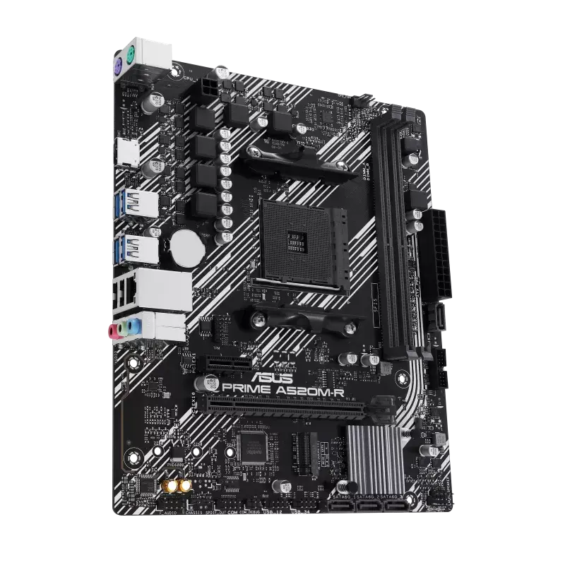 Материнская плата ASUS PRIME A520M-R, AM4, A520, 2*DDR4, 4*SATA, 1*M.2, 4*USB 3.2, 2*USB 2.0, 1*PCIx16, 1*PCIx1, HDMI, mATX; 90MB1H60-M0EAY0