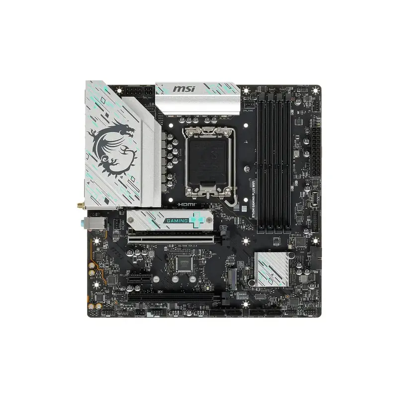 Материнская плата MSI INTEL B760 s1700, 4xDDR5(256GB), 2xHDMI 2.1/2xDP, 2xPCIe 4.0x16, 1xPCIe 3.0, 1xLAN (2.5GbE), Wi-Fi, BT, 4xSATA 6Gb/s, 2xM.2, 4xUSB 3.2, 2xUSB 2.0, 1xPS/2, mATX