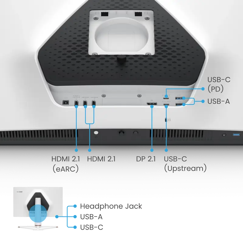 Монитор Benq EX321UX 31,5'', 3840x2160, Mini LED, 144Hz, 1000:1, 700cd, 1ms, 3xHDMI, DP, Speakers, 4xUSB, USB C*65W; FreeSync, Height adj 100, 3Y, White