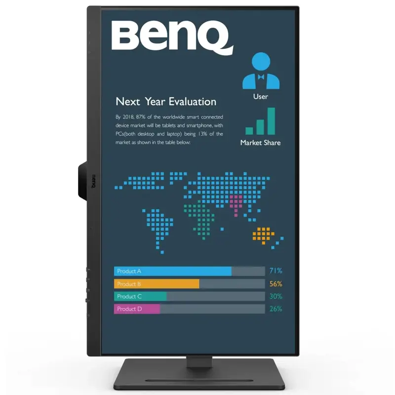 Монитор Benq BL2790QT 27'', 2560x1440, IPS,  60Hz, 20M:1, 250cd, 5ms, 2*HDMI, DP, USB-C (65W)Speakers, Height adj 110, Pivot, Flicker-free; Low Blue Light, 3Y, White