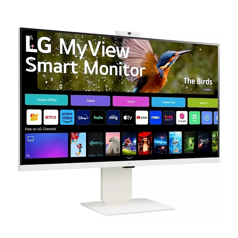 Монитор LG MyView 32SR85U-W 31,5'' 4K UHD Smart, IPS, 400cd/m2, 16:9, 5мс (GtG), 60Hz, 178/178, speakers 5Wx2, webcamera, внешний БП, USB Type-C(90W), 2xHDMI, USB, VESA 100x100 mm, HAS, webOS