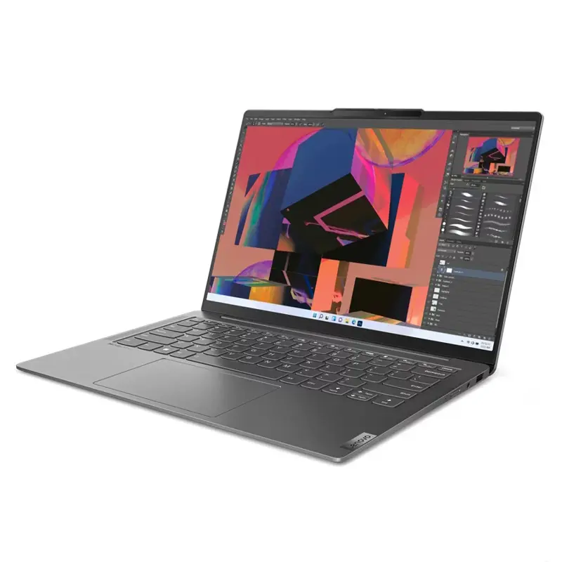 Ноутбук Lenovo Yoga Slim 6 14IRH8 14"(2240x1400 IPS)/Intel Core i7 13700H(2.4Ghz)/16384Mb/512SSDGb/noDVD/Int:Intel Iris Xe Graphics/Cam/BT/WiFi/65WHr/war 1y/1.35kg/misty grey/Win11Home + 65W, RU kbd