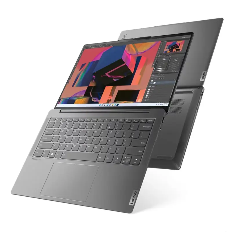 Ноутбук Lenovo Yoga Slim 6 14IRH8 14"(2240x1400 IPS)/Intel Core i7 13700H(2.4Ghz)/16384Mb/512SSDGb/noDVD/Int:Intel Iris Xe Graphics/Cam/BT/WiFi/65WHr/war 1y/1.35kg/misty grey/Win11Home + 65W, RU kbd