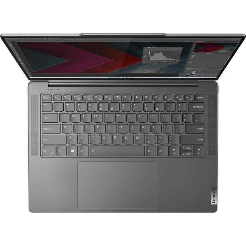 Ноутбук Lenovo Yoga Pro 7 14AHP9 14.5"(3072x1920 IPS)/AMD Ryzen 7 8845HS(3.8Ghz)/16384Mb/1024SSDGb/noDVD/Int:AMD Radeon 780M/Cam/BT/WiFi/73WHr/war 1y/1.49kg/luna grey/Win11Home + 140W, RU kbd