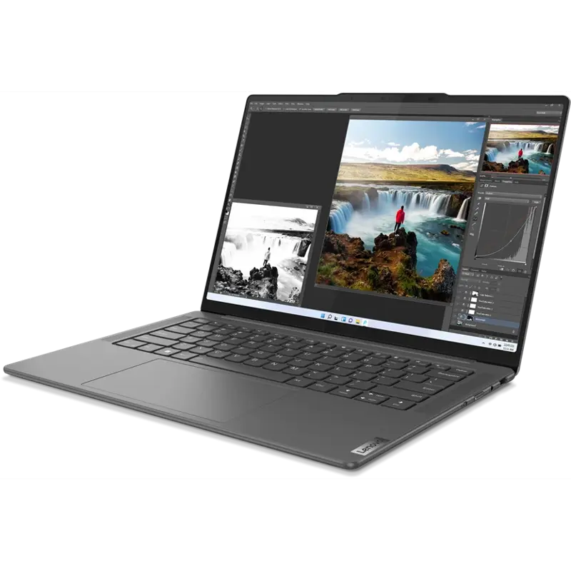 Ноутбук Lenovo Yoga Pro 7 14AHP9 14.5"(3072x1920 IPS)/AMD Ryzen 7 8845HS(3.8Ghz)/16384Mb/1024SSDGb/noDVD/Int:AMD Radeon 780M/Cam/BT/WiFi/73WHr/war 1y/1.49kg/luna grey/Win11Home + 140W, RU kbd