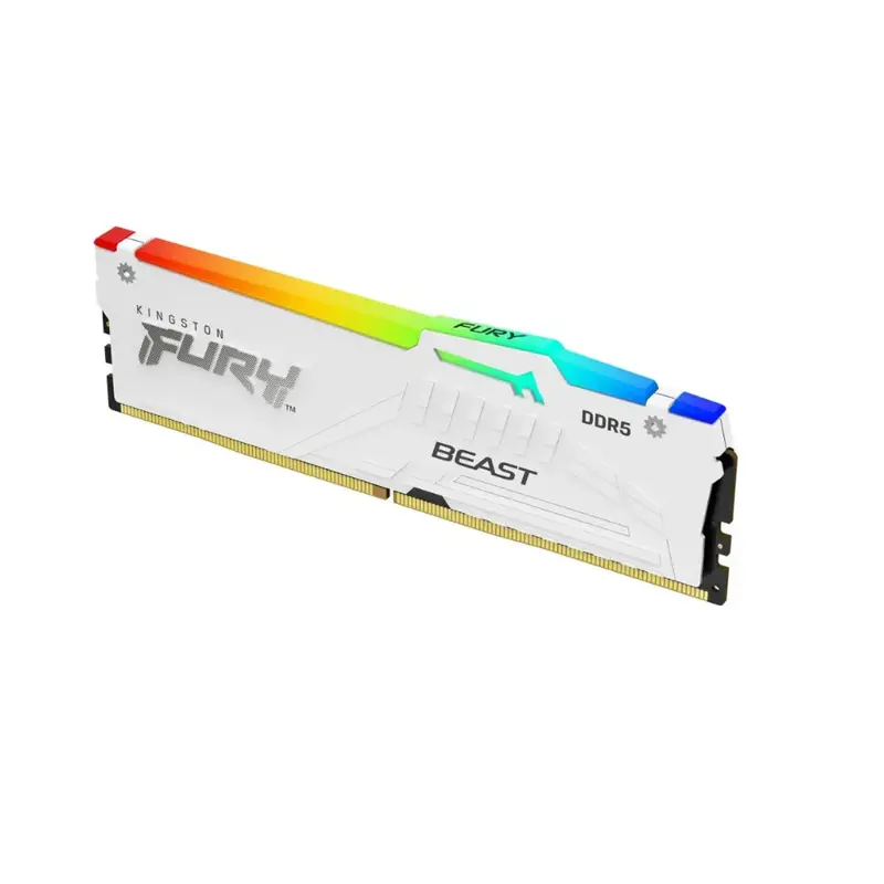 Оперативная память Kingston 16GB 6000MT/s DDR5 CL40 DIMM FURY Beast White RGB XMP