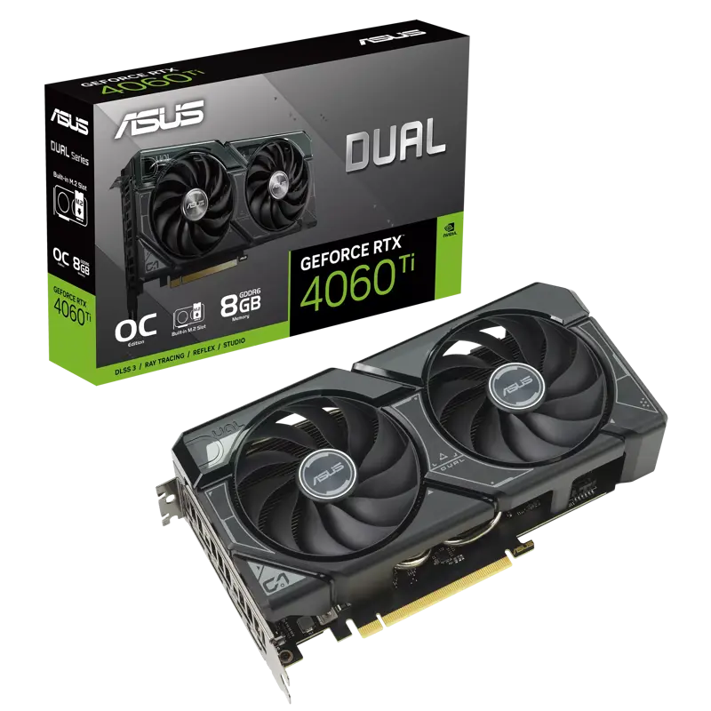 Видеокарта ASUS Dual GeForce RTX 4060 Ti SSD OC Edition 8GB GDDR6