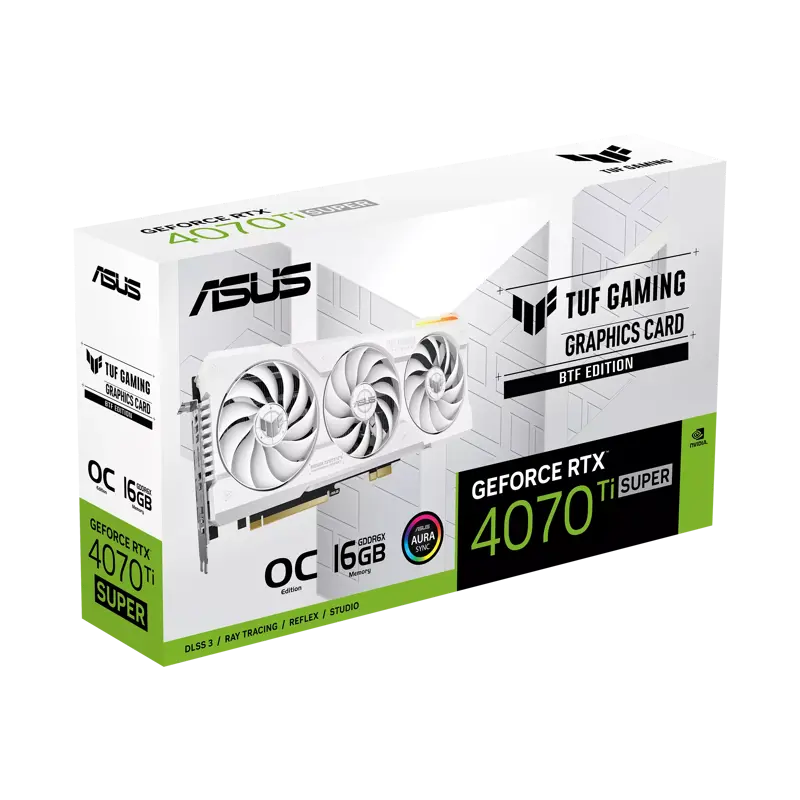 Видеокарта ASUS TUF Gaming GeForce RTX 4070 Ti SUPER BTF White OC Edition 16GB GDDR6X