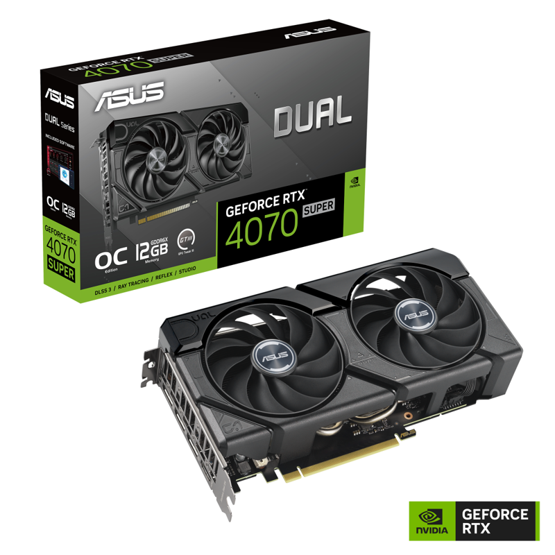 Видеокарта ASUS Dual GeForce RTX 4070 SUPER EVO OC Edition 12GB GDDR6X