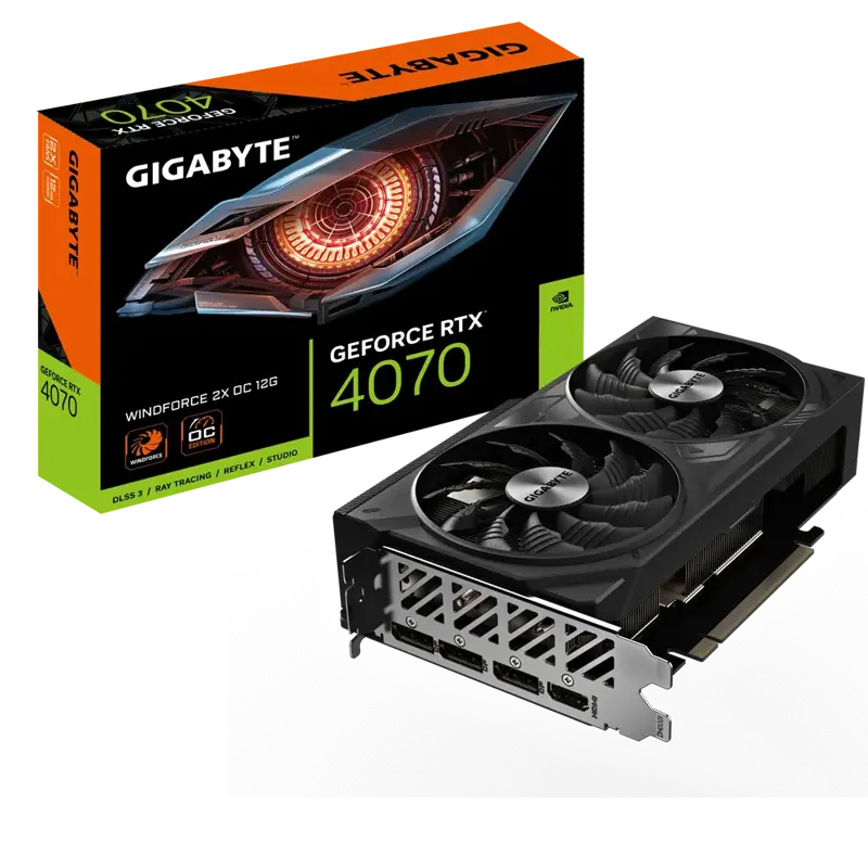 Видеокарта GIGABYTE GeForce RTX 4070 WINDFORCE 2X OC 12G