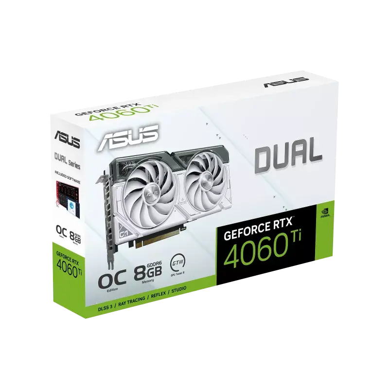 Видеокарта ASUS Dual GeForce RTX 4060 Ti White OC Edition 8GB GDDR6