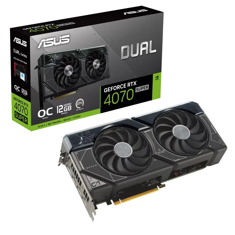 Видеокарта ASUS Dual GeForce RTX 4070 SUPER OC Edition 12GB GDDR6X