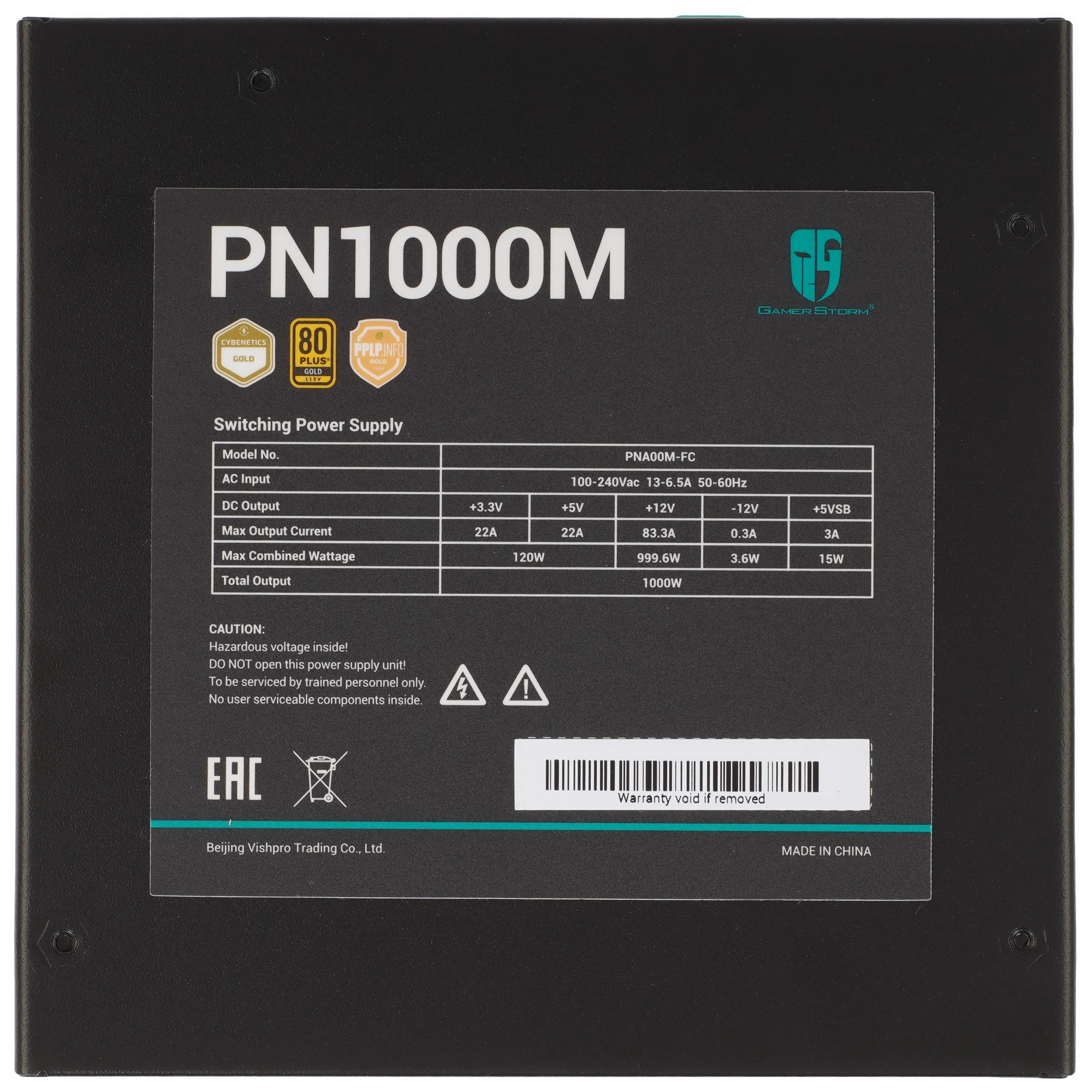 Блок питания 1000 Вт Deepcool GamerStorm PN1000M, черный