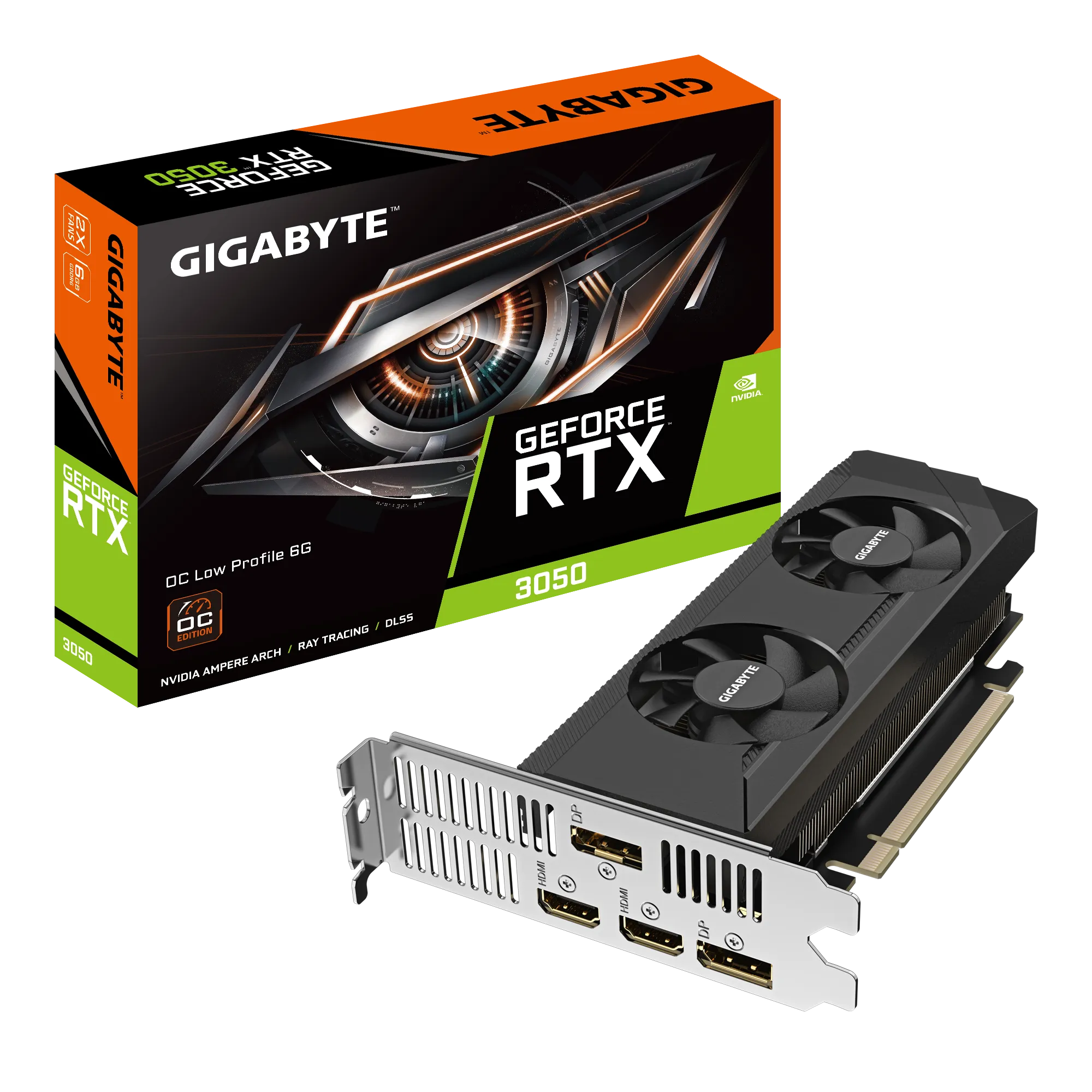 Видеокарта GIGABYTE GeForce RTX 3050 OC Low Profile 6G 6GB, GDDR6/96-bit