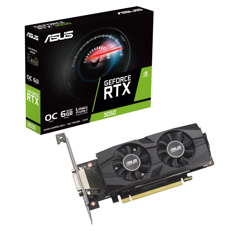 Видеокарта ASUS RTX3050-O6G-LP-BRK 6Gb, GDDR6/96-bit Видеокарта ASUS RTX3050-O6G-LP-BRK 6Gb, GDDR6/96-bit